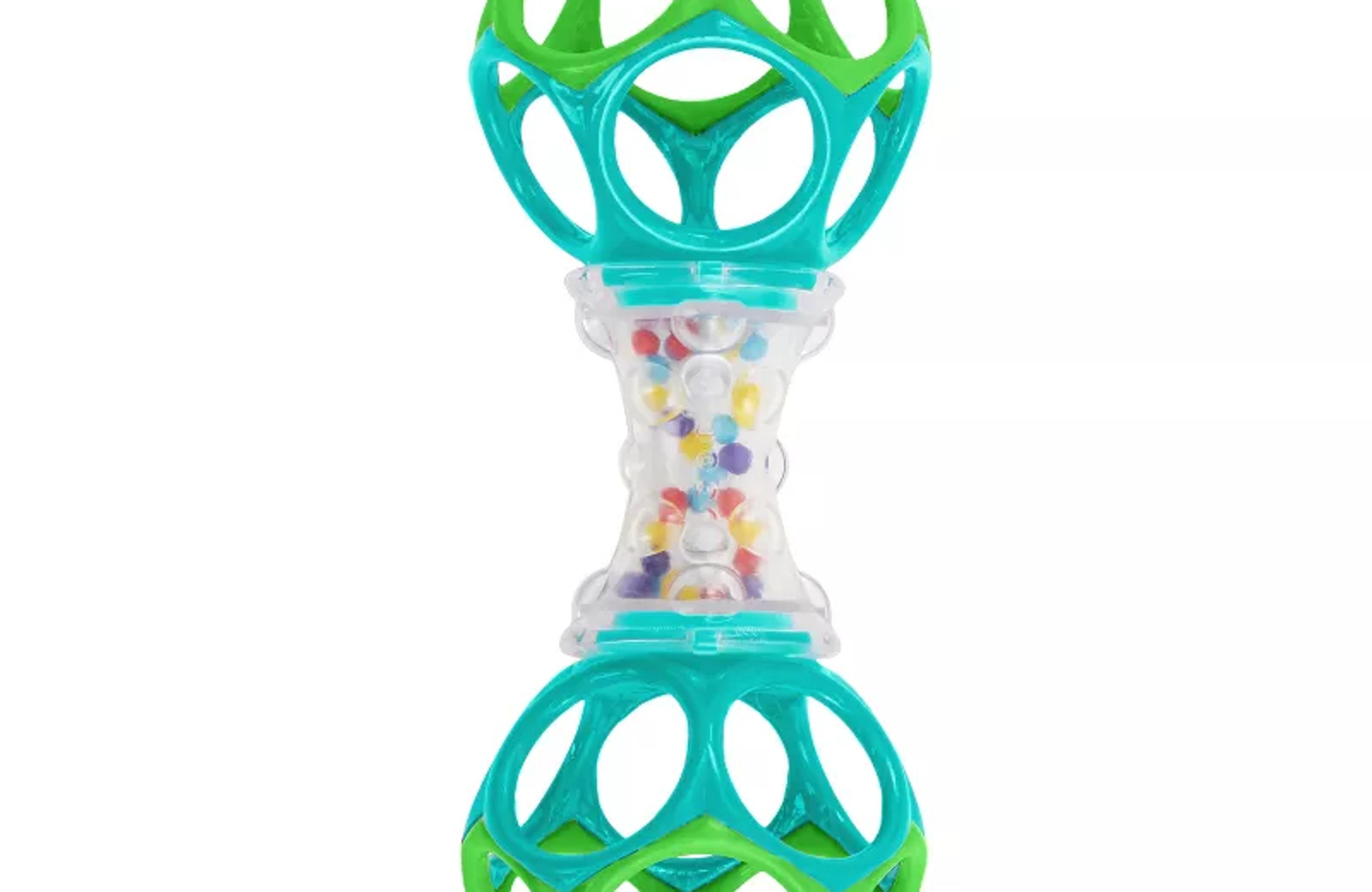 Bright Starts Oball Shaker rattle baby toy with bead handle