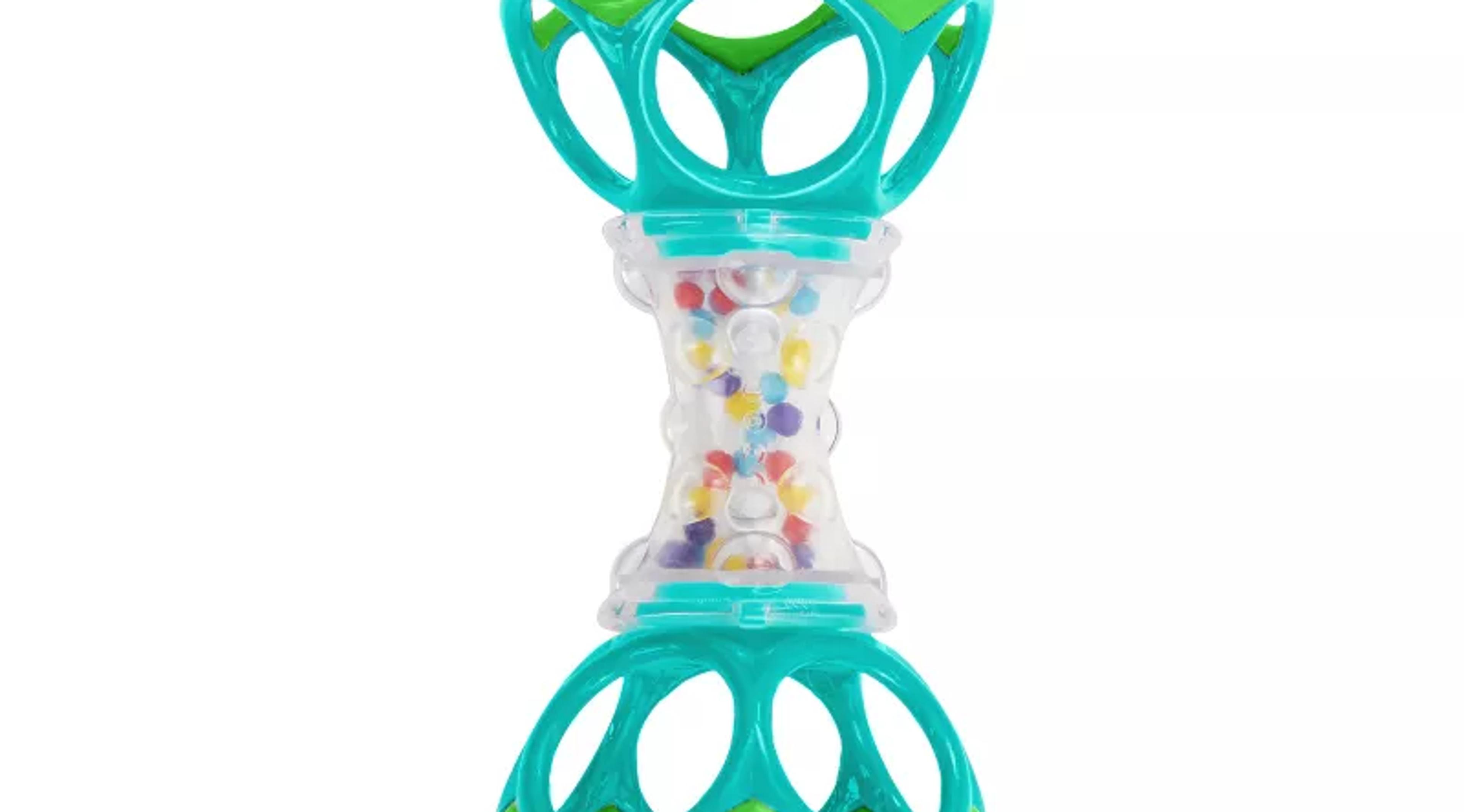 Bright Starts Oball Shaker rattle baby toy with bead handle