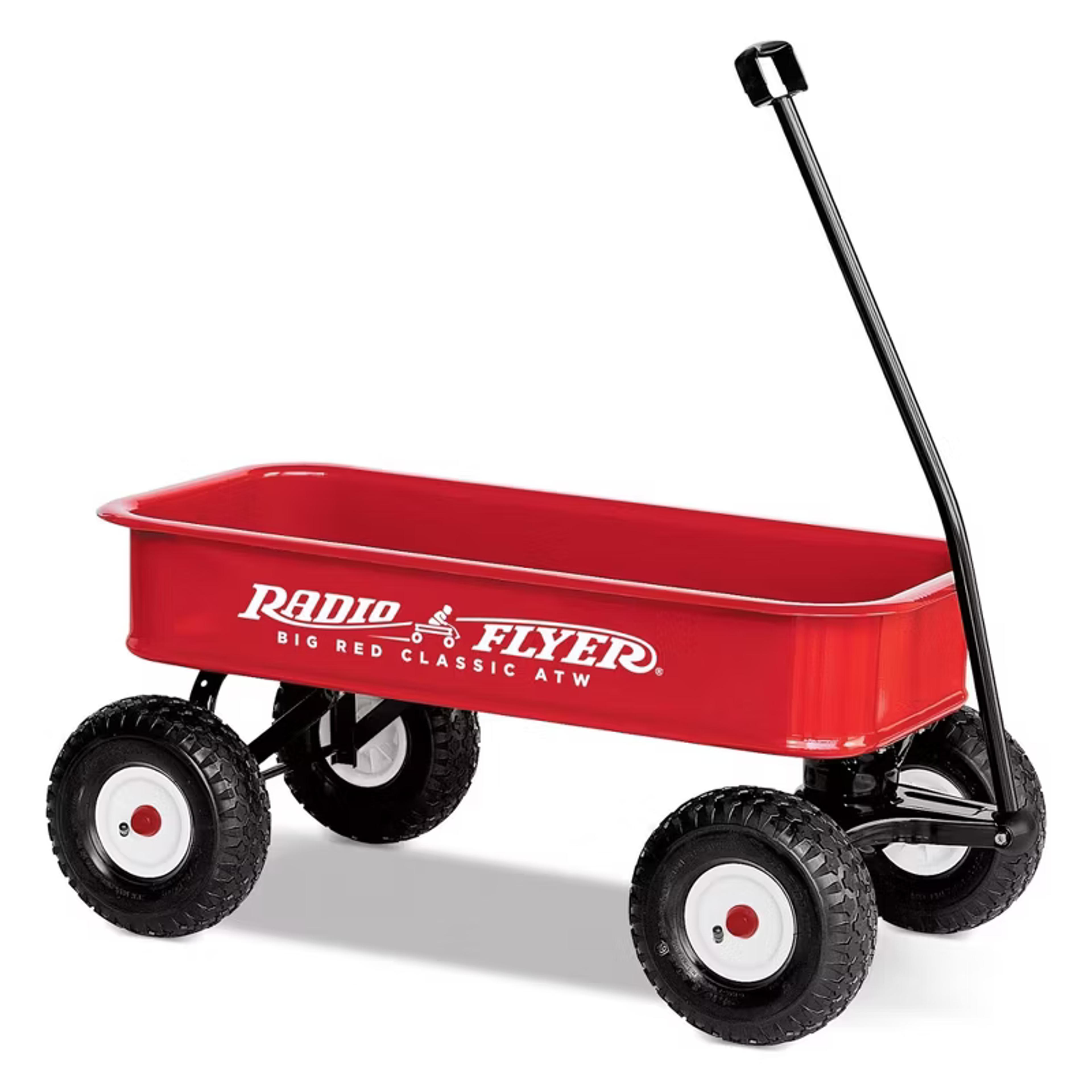 Radio Flyer Big Red Classic steel wagon with foldable handle for kids