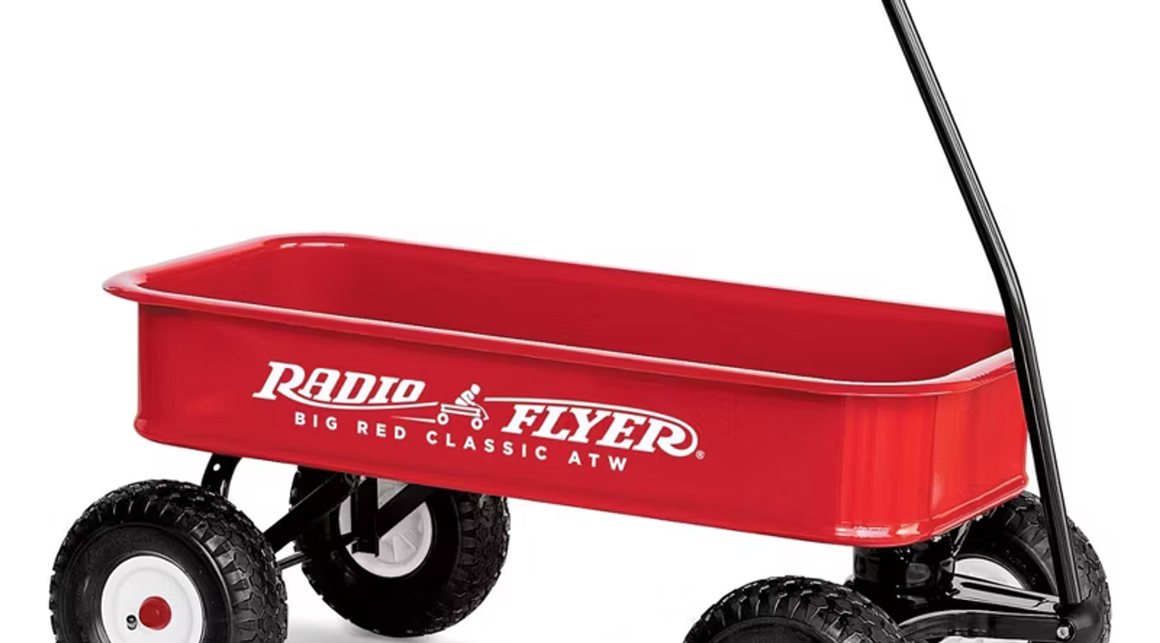 Radio Flyer Big Red Classic steel wagon with foldable handle for kids
