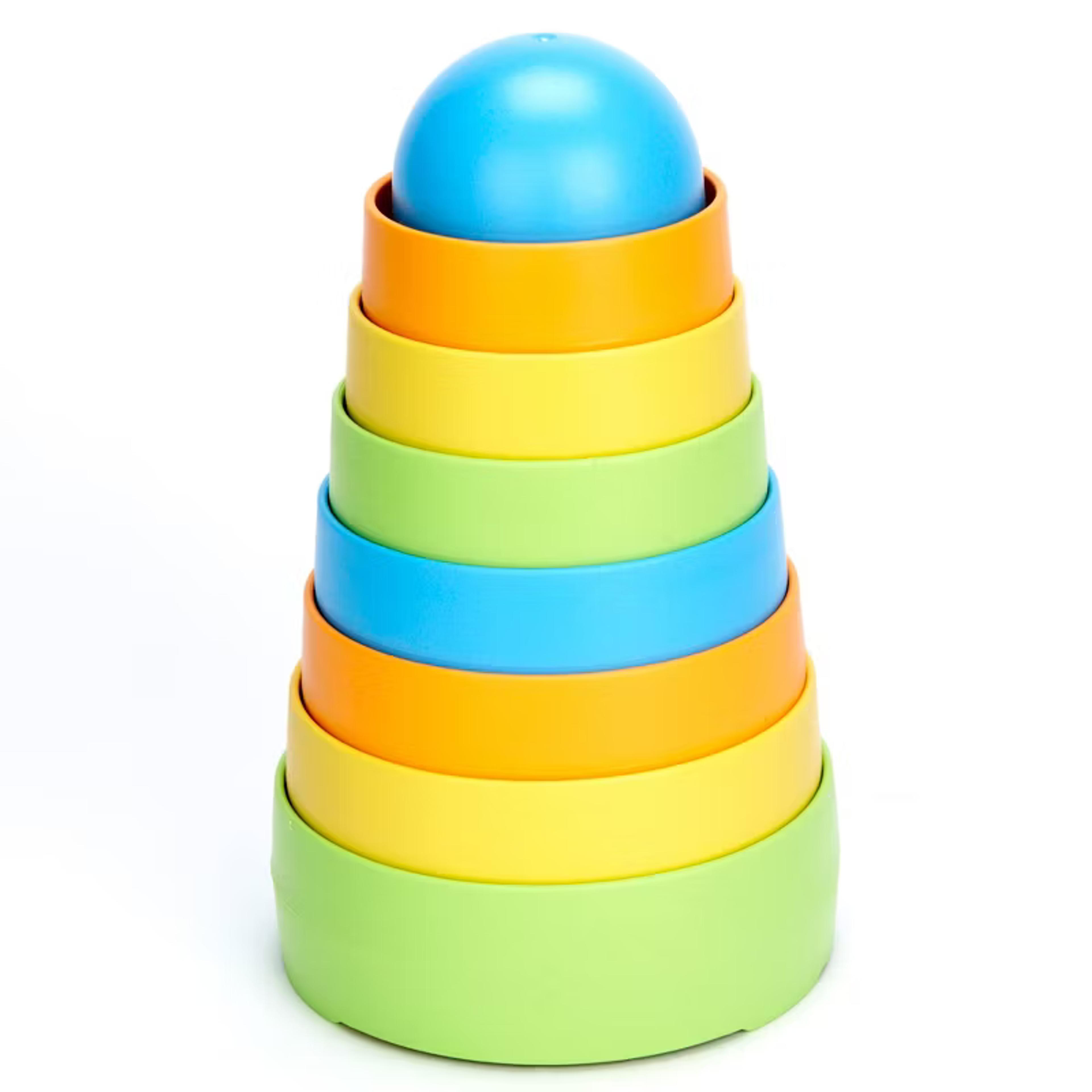 Green Toys My First Stacker nesting and stacking cups in whimsical colors