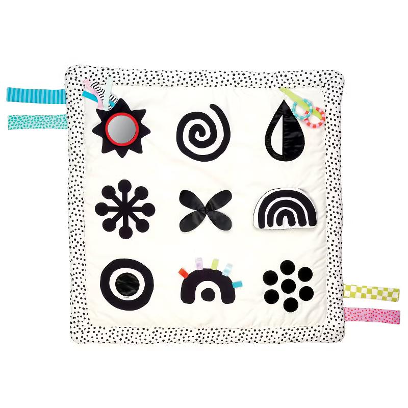 Manhattan Toy Wimmer Seek & Explore double-sided tummy time mat with black-and-white patterns