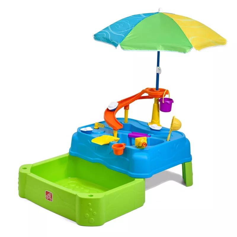 Step2 Waterpark Wonders two-tier water table with umbrella
