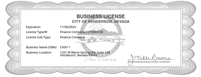 City of Henderson Business License