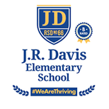 J.R. Davis Elementary School logo. Including the  hashtag we are thriving.