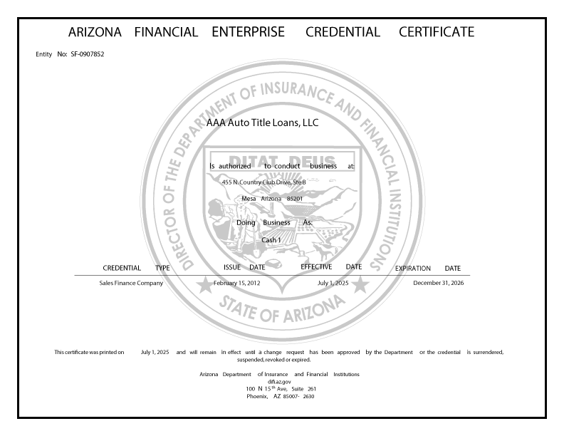 City of Mesa Business License