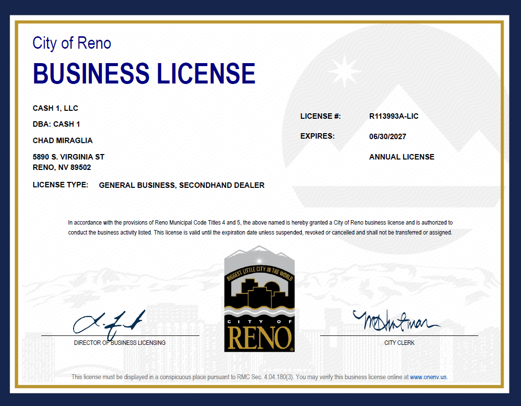 City of Reno Business License