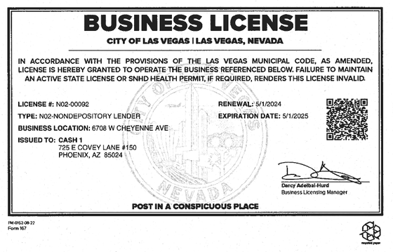 City of Las Vegas Business License