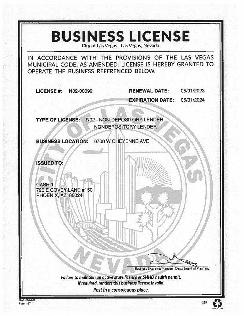 City of Las Vegas Business License