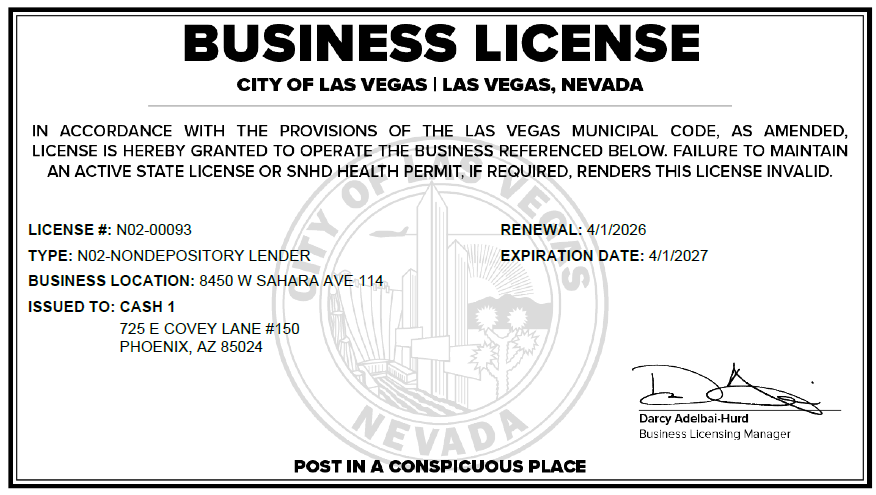 City of Las Vegas Business License