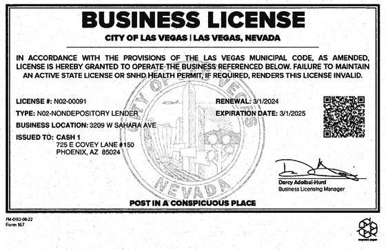 City of Las Vegas Business License