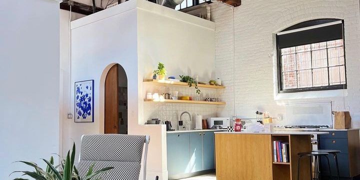 Kitchen area at one of Dye House lofts