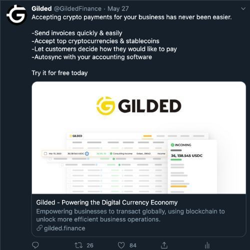 Gilded Twitter Ad Screenshot