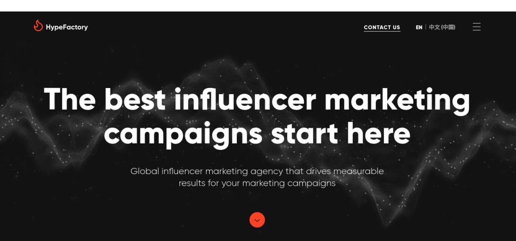 Hype Factory influencer marketing agency website screenshot