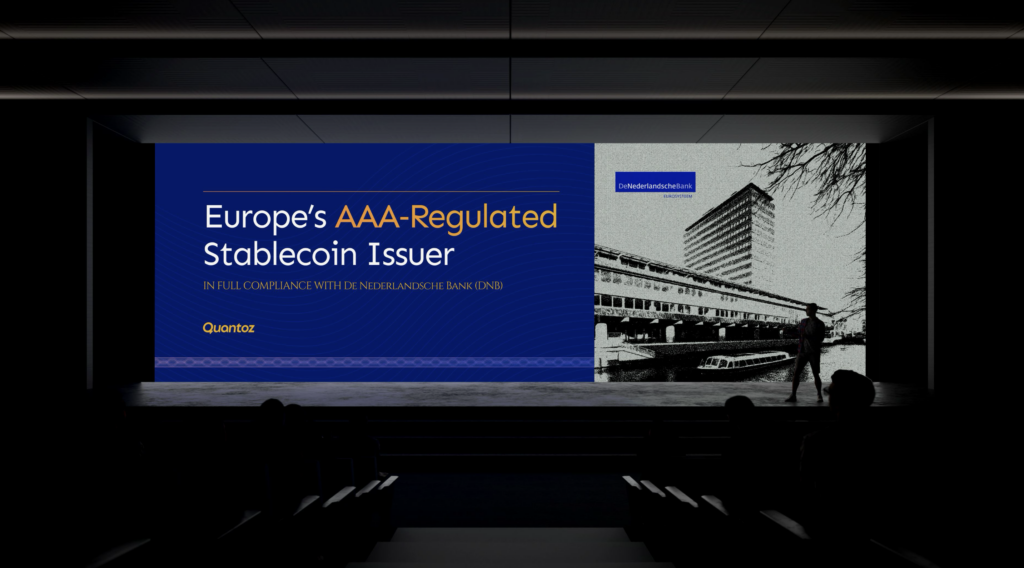 Quantoz billboard: Europe's AAA-regulated stablecoin issuer