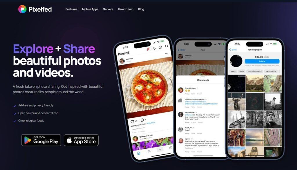 Pixelfed web3 media platform screenshot