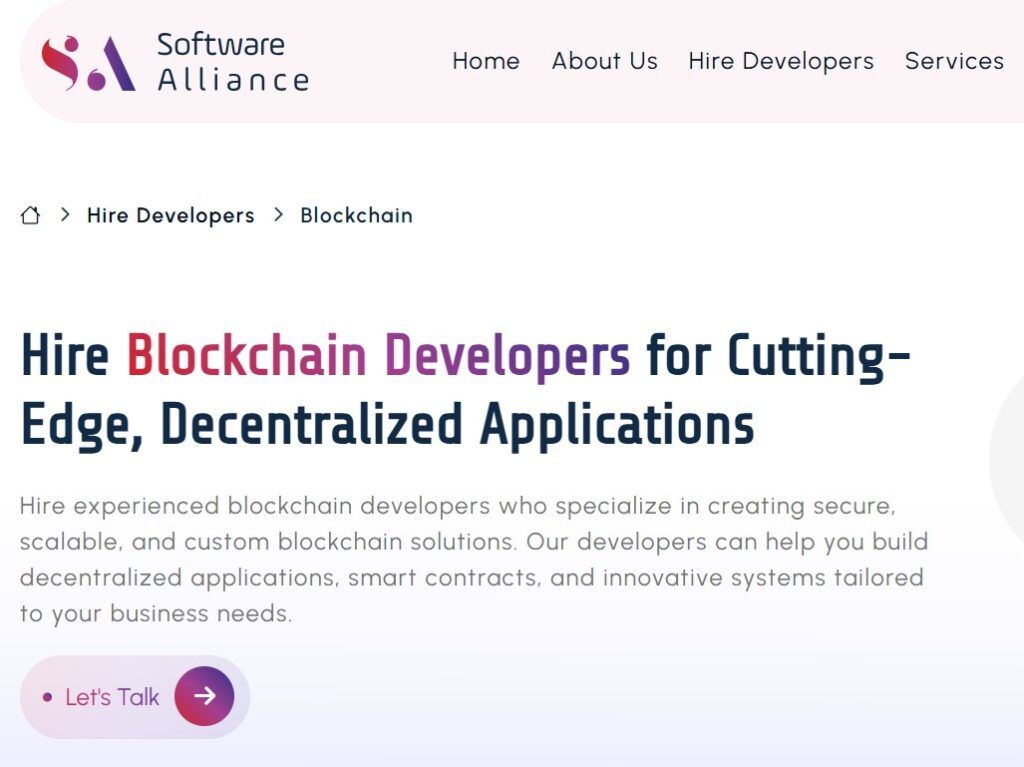 Software Alliance blockchain developers