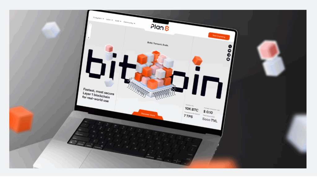 Plan B blockchain platform's branding by Inbuco