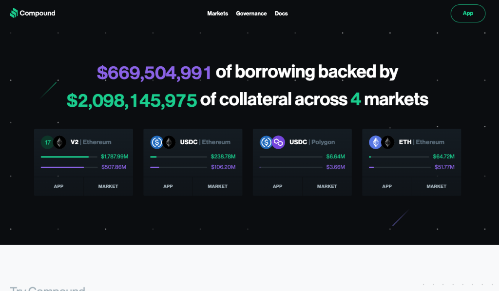 Compound Finance screenshot
