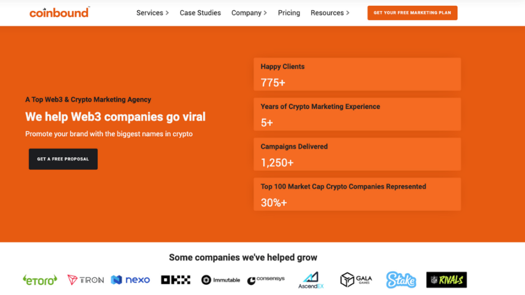 Coinbound PPC Agency Screenshot