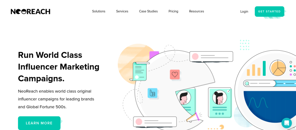 NeoReach influencer marketing agency website screenshot