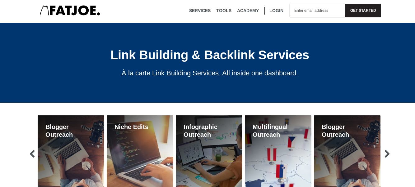 FAT Joe link building ageancy screenshot