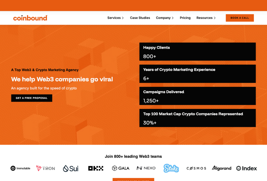 Coinbound Homepage Screenshot