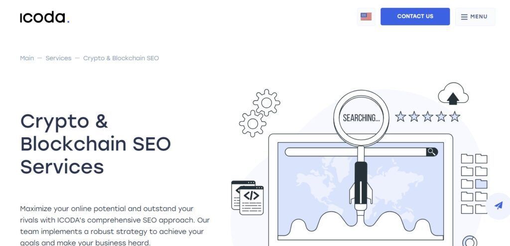 ICODA web3 seo agency screenshot