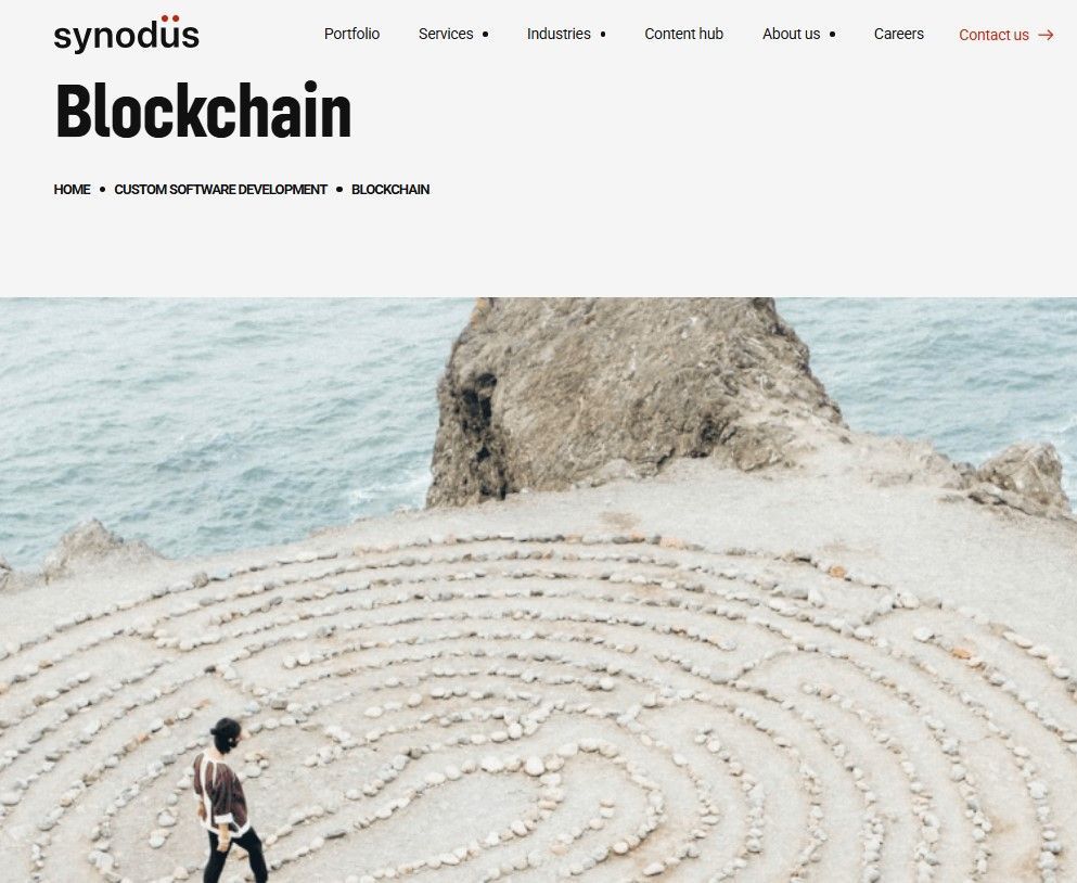 Synodus blockchain development company website screenshot