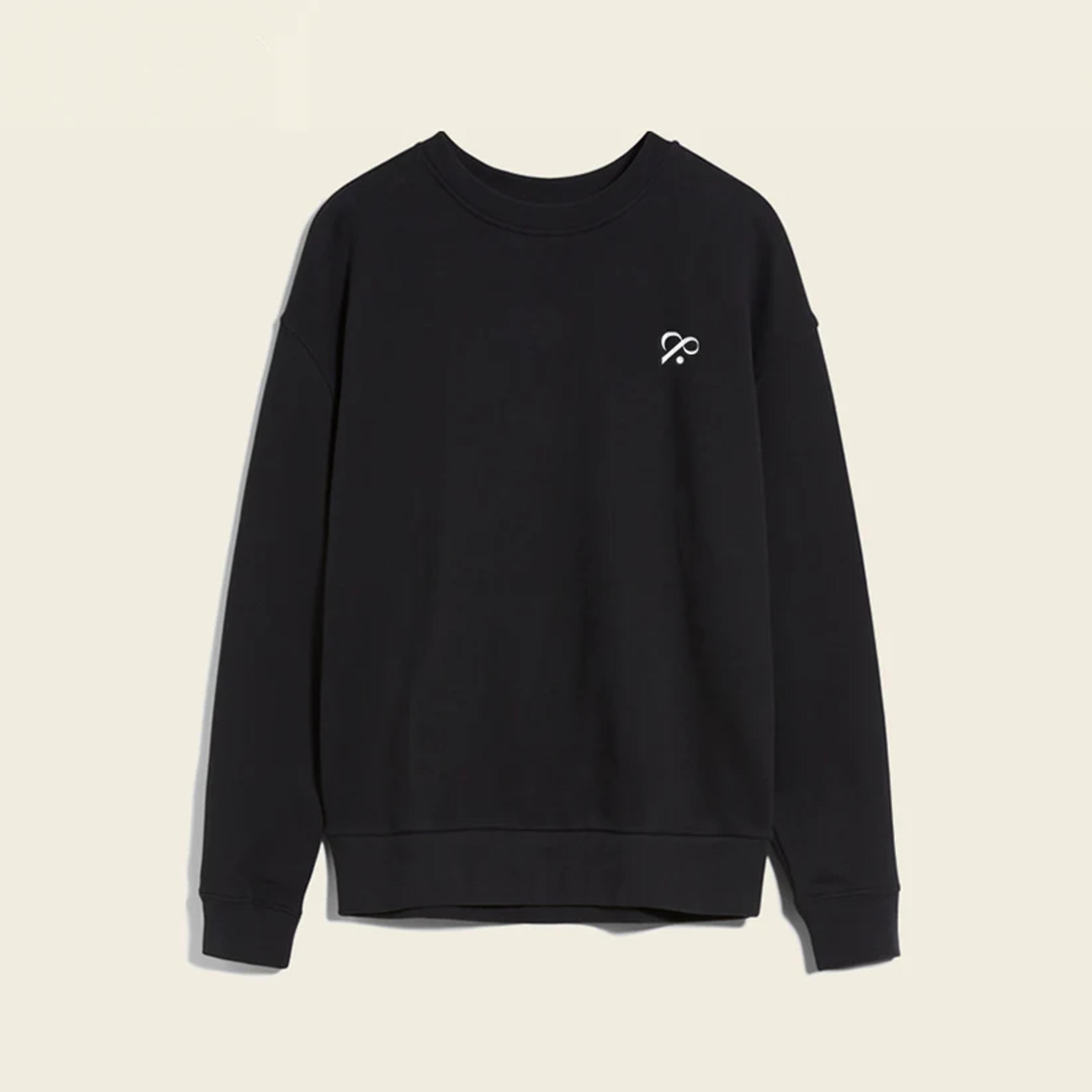 Organic cotton sweatshirt in black with logo