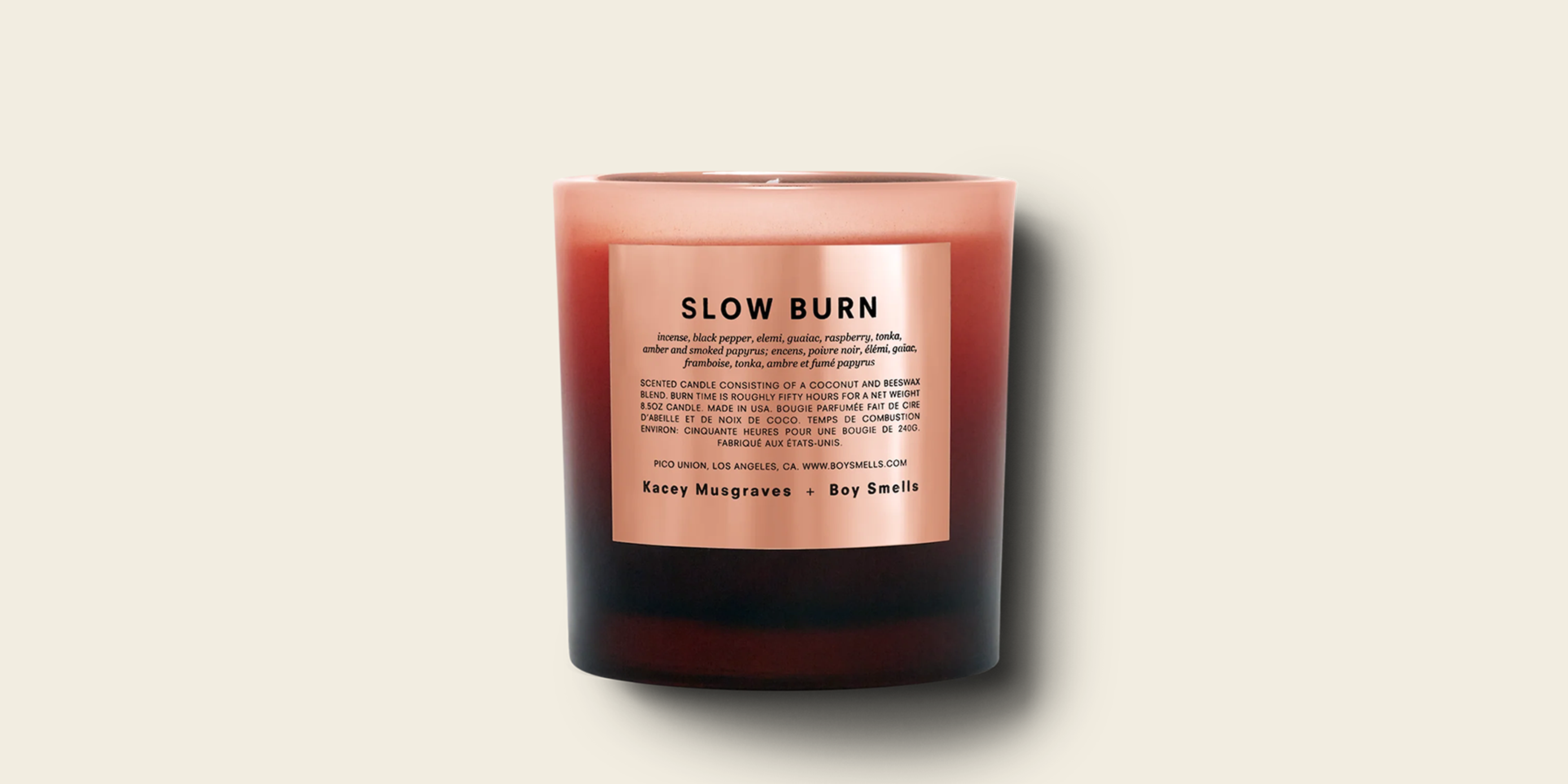Slow Burn candle in red