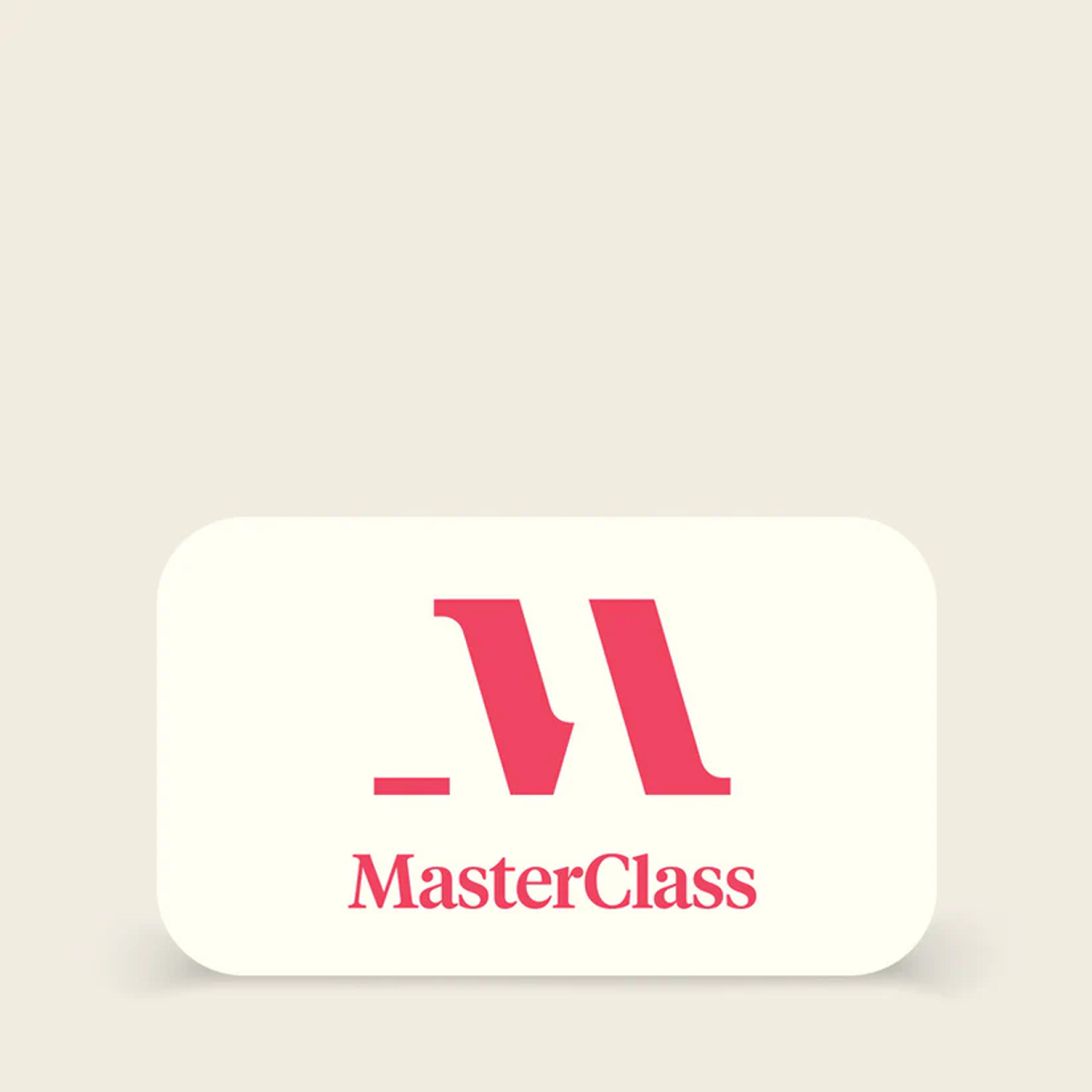 Masterclass gift card on a plain background