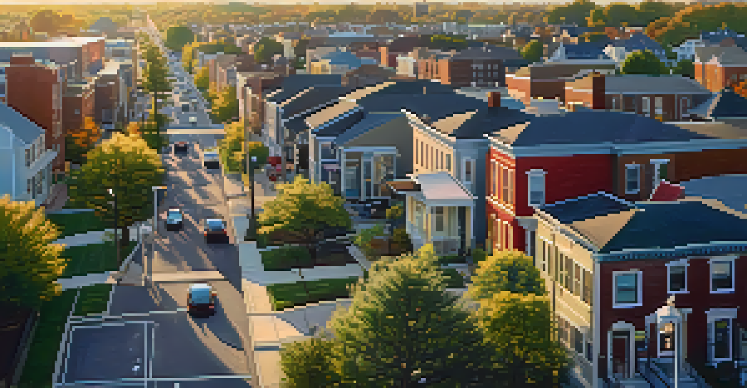An aerial view of a New Jersey neighborhood showcasing well-connected public transit routes and parks.
