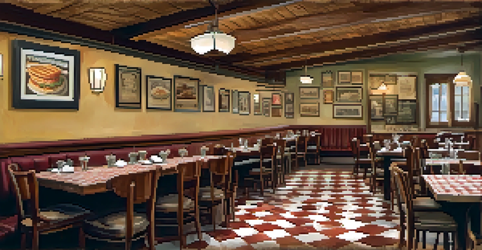 An inviting interior of a family-owned Italian restaurant with a family dining together, sharing a meal.
