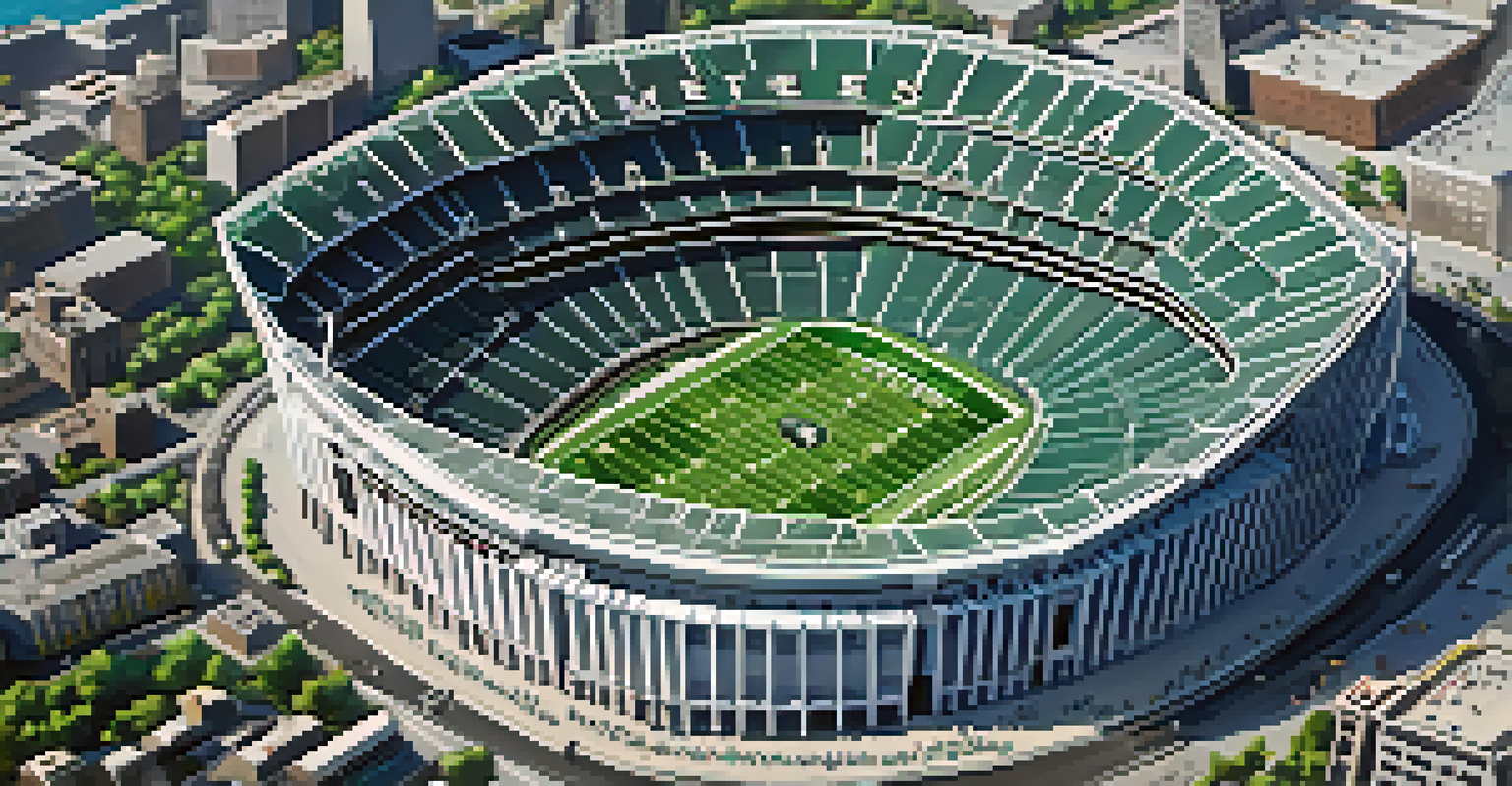 An aerial view of MetLife Stadium filled with fans as the New York Jets play football.