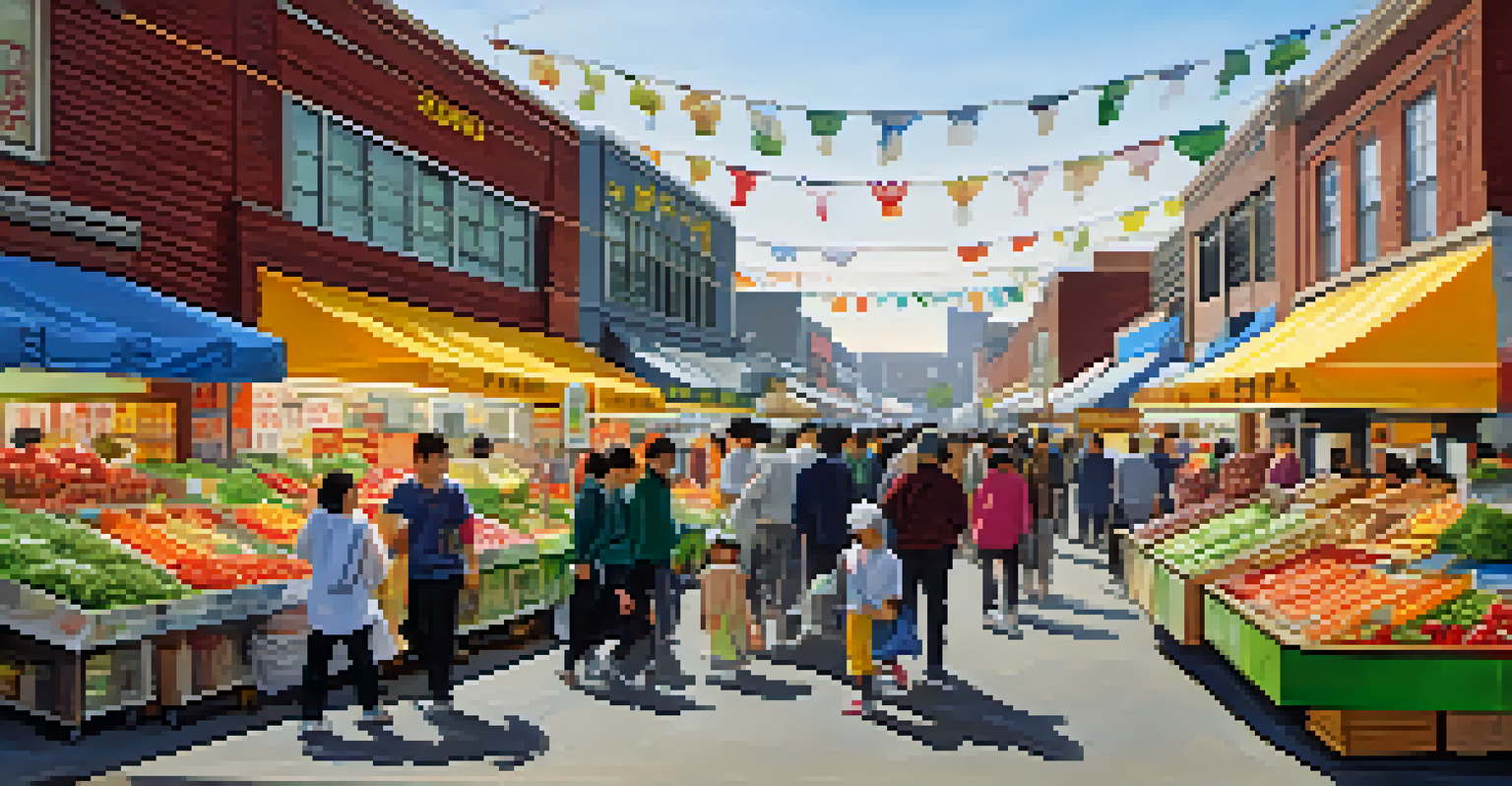 A vibrant Asian market in Edison, New Jersey, filled with fresh produce and diverse shoppers.