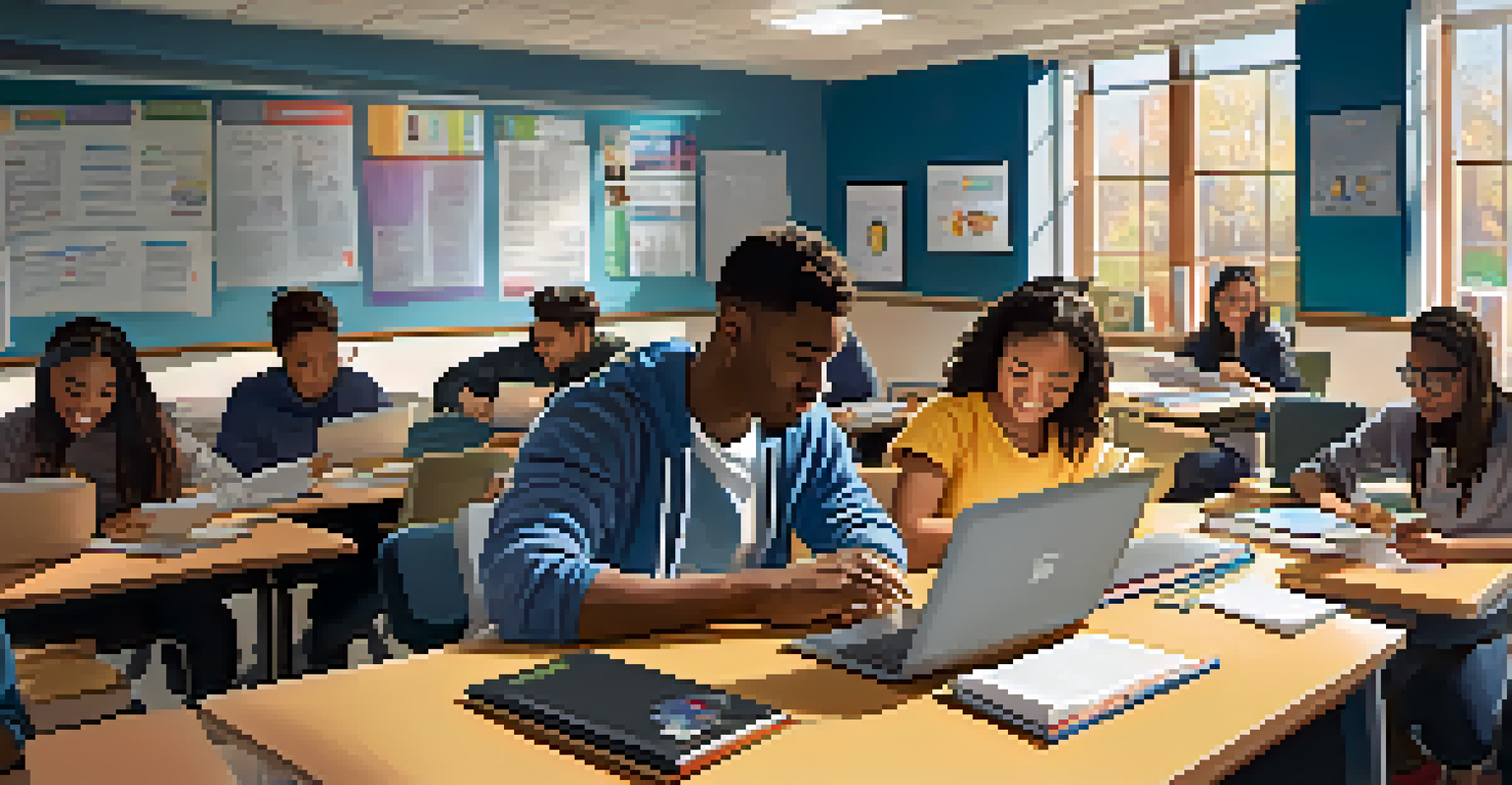 A group of diverse student-athletes studying together with a tutor in a supportive academic environment.