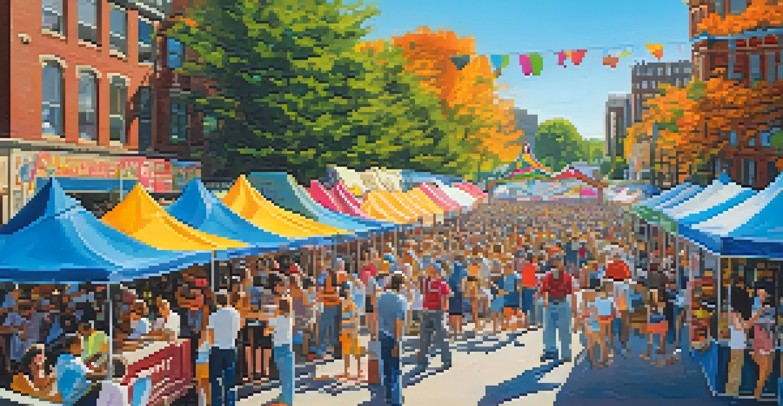 An outdoor festival in New Jersey with local artists performing, food stalls, and a diverse crowd enjoying the festivities.