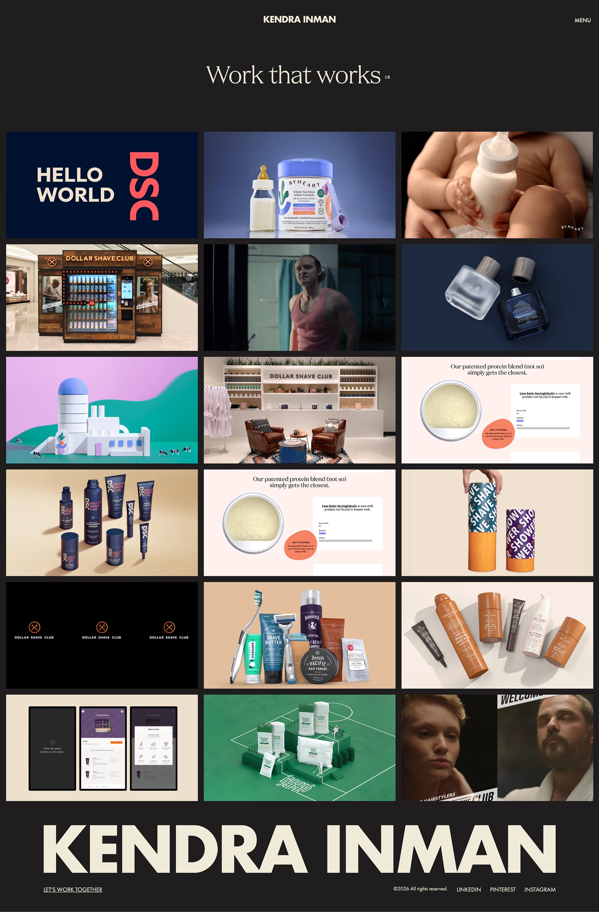 Image of Kendra's Work Page Grid