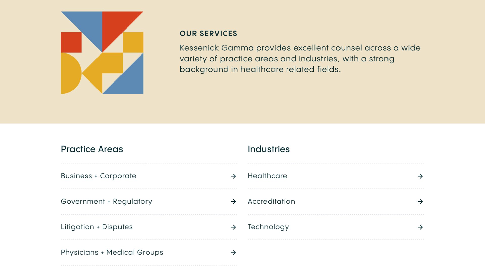 Screenshot of Kessenick Gamma services page