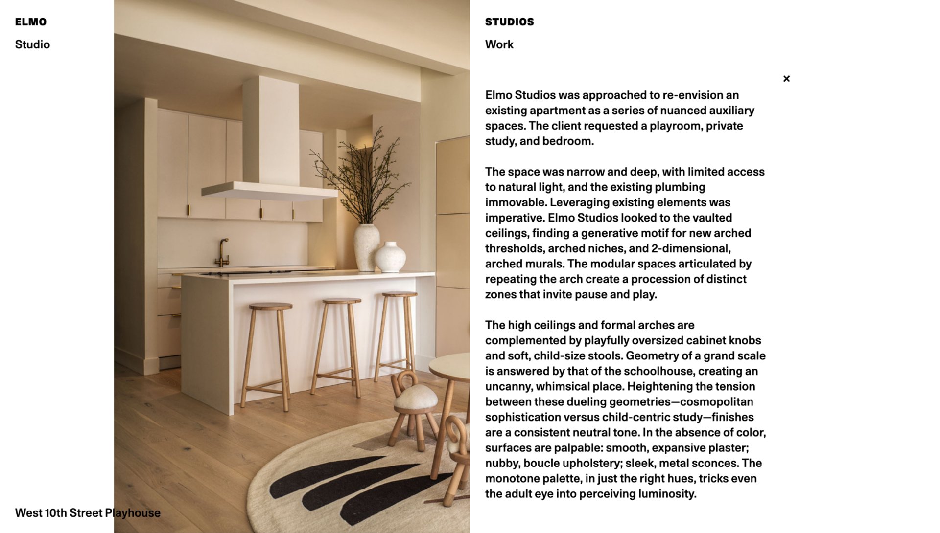 A screenshot of the Elmo Studios project page