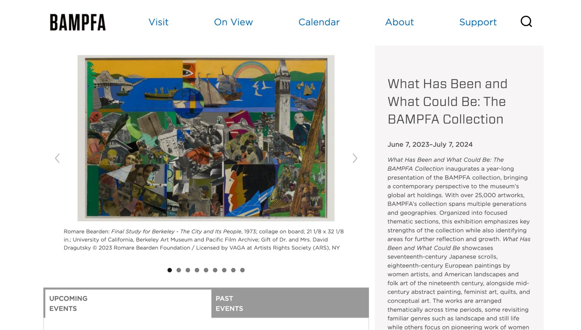Screenshot of a BAMPFA exhibiton page