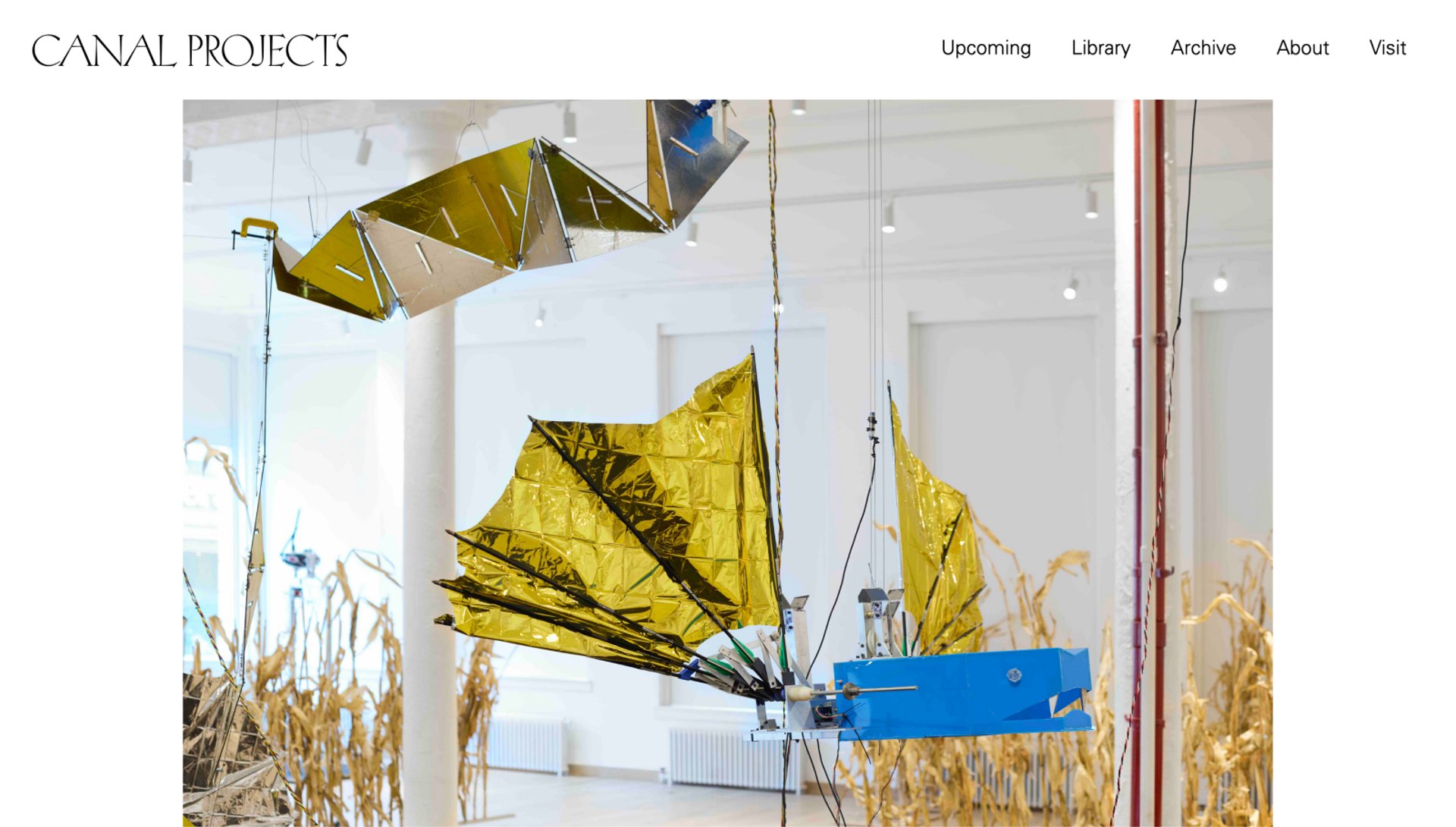A screenshot of the Canal Projects homepage