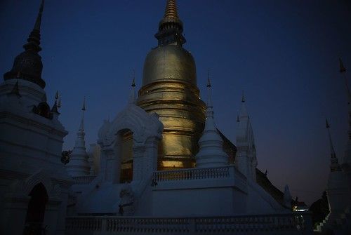 Sunset at a temple, Chiang Mai