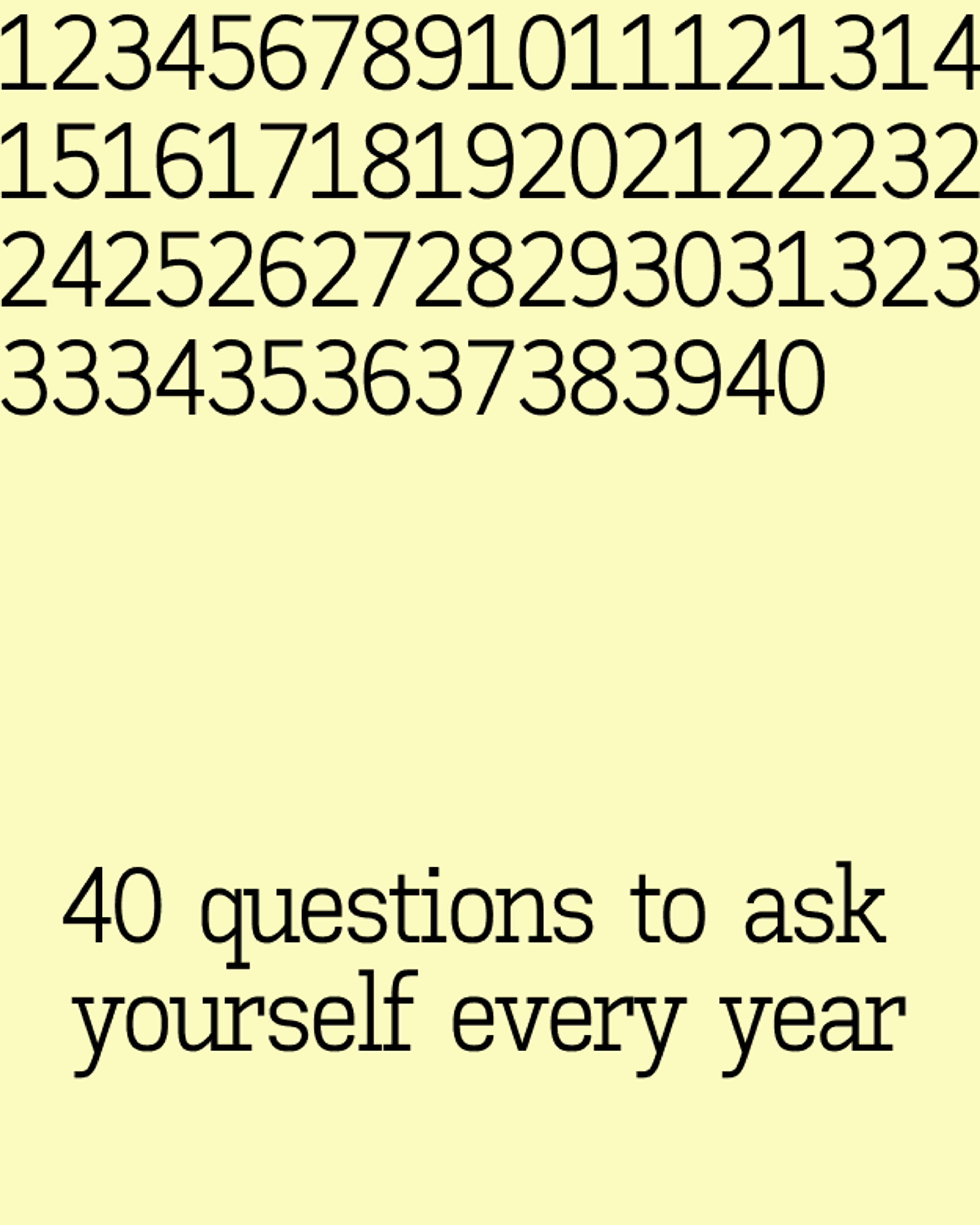 40 questions to ask yourself every year
