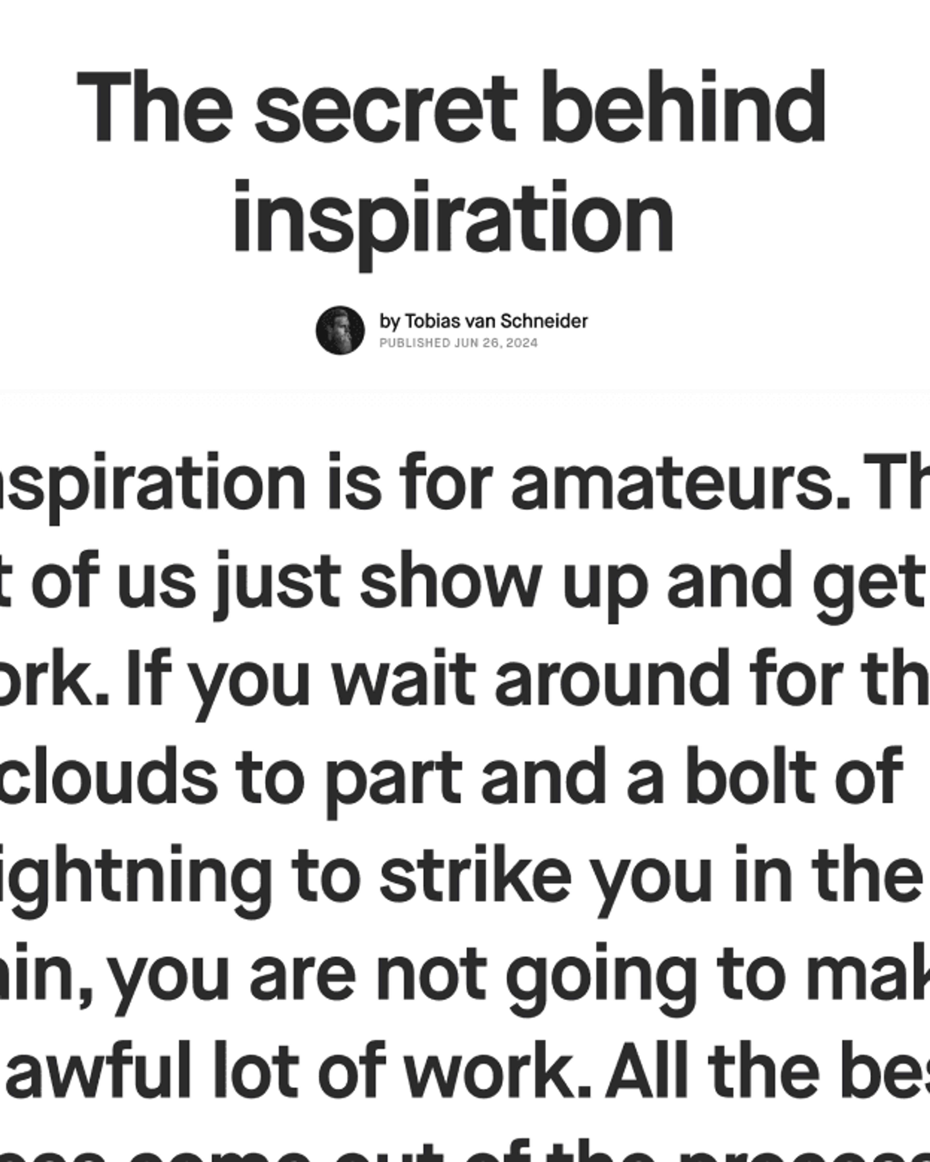 The secret behind inspiration