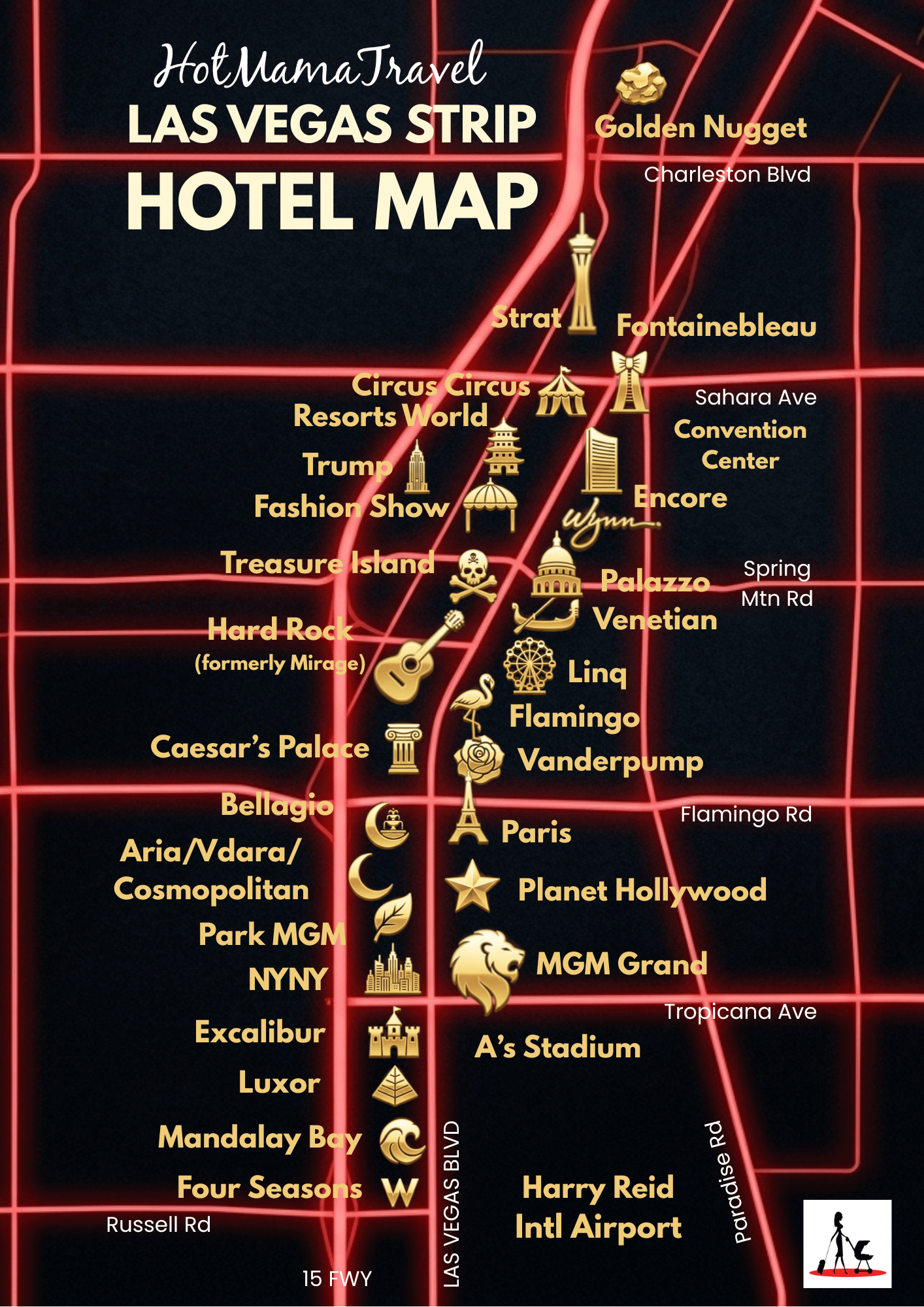 Vegas Strip Hotel Map