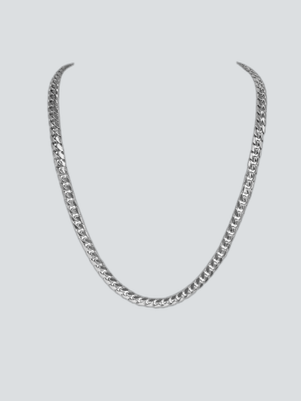 N219W WHITE GOLD SOLID DOMED CUBAN LINK (5.6MM)