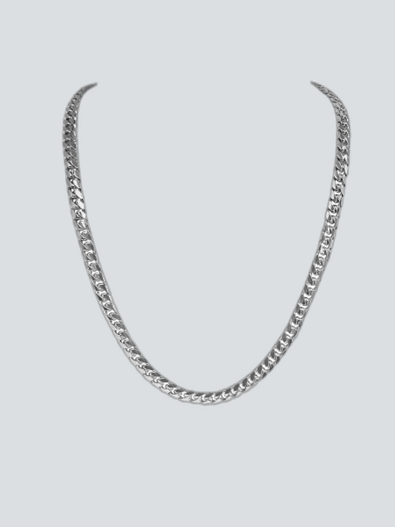 N219W WHITE GOLD SOLID DOMED CUBAN LINK (5.6MM)