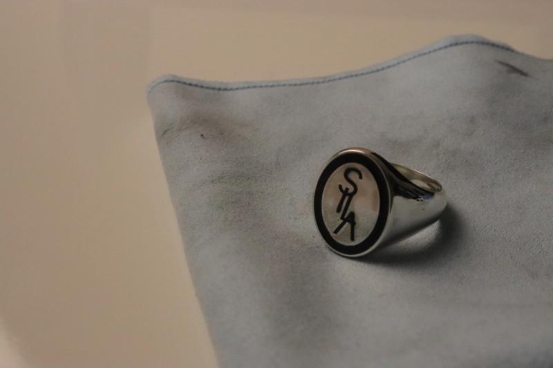 Sterling Silver "SA" Monogram Signet Ring